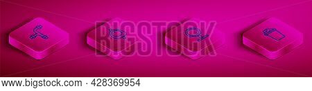 Set Isometric Line Industry Metallic Pipe, Toilet Urinal Or Pissoir, Round Makeup Mirror And Bucket 