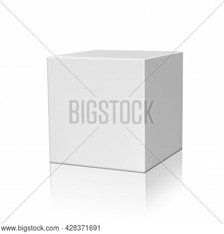 Blank Box On White Background With Reflection