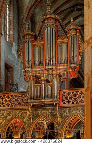 Strasbourg, France, June 24, 2021 : Organ Of Saint-pierre-le-jeune Protestant Church. Built In 1762 