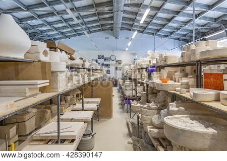 Inside The Workshop Of A Faience Manufacturing Company. Konakovo, Russia