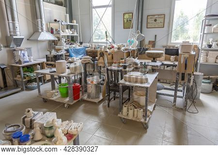 Inside The Workshop Of A Faience Manufacturing Company. Konakovo, Russia