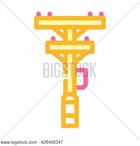 Electric Poles Color Icon Vector. Electric Poles Sign. Isolated Symbol Illustration
