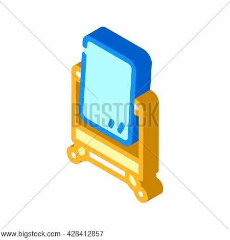 Mirror For Make Make-up Isometric Icon Vector. Mirror For Make Make-up Sign. Isolated Symbol Illustr