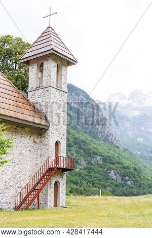 Stone Church From Theth Village, Theth National Park, Albania