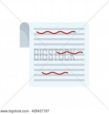 Paper Proofread Icon. Flat Illustration Of Paper Proofread Vector Icon Isolated On White Background