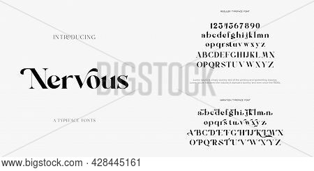 Abstract Fashion Font Alphabet. Minimal Modern Urban Fonts For Logo, Brand Etc. Typography Typeface 