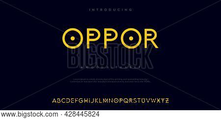 Abstract Minimal Modern Alphabet Fonts. Typography Technology Vector Illustration