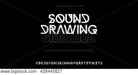 Abstract Minimal Modern Alphabet Fonts. Typography Technology Vector Illustration