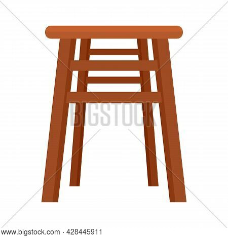 Backless Chair Icon. Flat Illustration Of Backless Chair Vector Icon Isolated On White Background