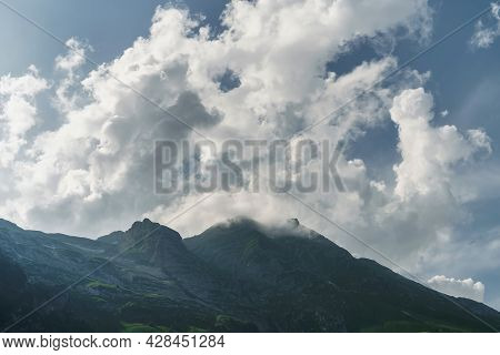 Mountain Peaks In The Western Part Of The Main Caucasian Ridge. Fisht-oshten