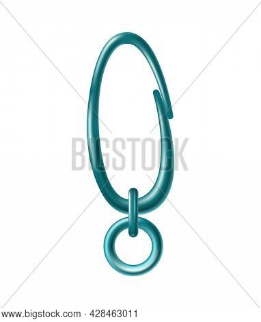 Carabiner clasp. Metal carabine for climbing rope link. Snap hook for bag, safety or protecting accessory. Claw clasp, climbing equipment