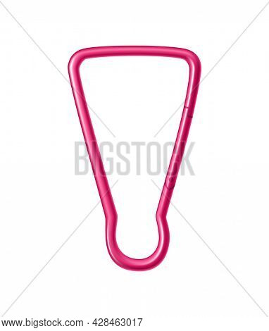 Carabiner clasp. Metal carabine for climbing rope link. Snap hook for bag, safety or protecting accessory. Claw clasp, climbing equipment
