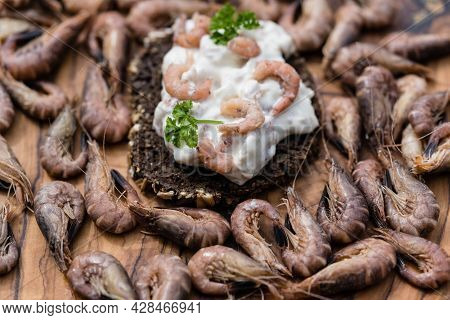 Salad With Fresh Boiled North Sea Crabs