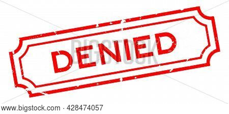 Grunge Red Denied Word Rubber Seal Stamp On White Background