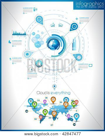 Infografica template per la visualizzazione dei dati di statistica. Composizione moderna da usare come infochart, pro