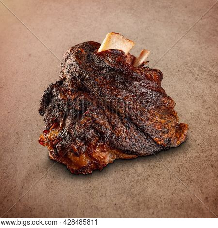 Crispy Roasted Pork Knuckle. Smoked And Roasted Ham Hock