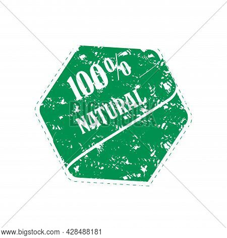 Rubber Stamp Of Natural Product, Green Print Vector. Illustration Natural Stamp Ecological Element, 