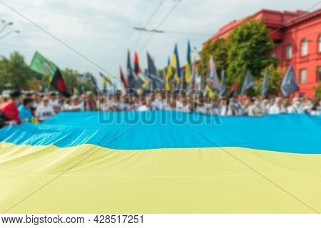 Crown Of People With Ukrainian Flag