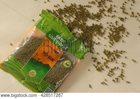 Tata Sampann Packaging Of Unpolished Green Moong Also Known As Moong Dal In India