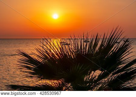 Sunset On Sani Beach, Kassandra Peninsula, Chalkidiki, Greece
