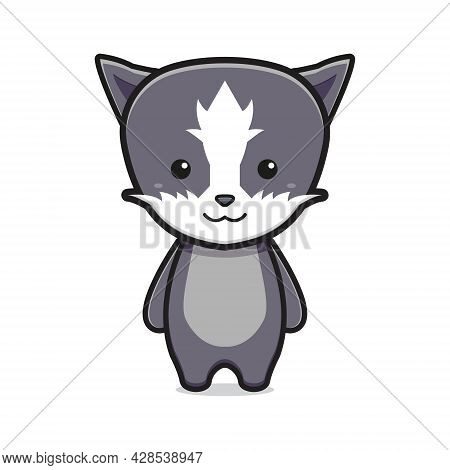 Cute Cat Mascot Cartoon Icon Vector Illustration. Design Isolated Flat Cartoon Style