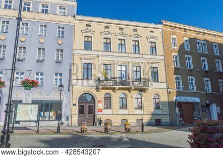 Walbrzych, Poland - June 3, 2021: Facade Of Government Building On Market Square In Walbrzych.