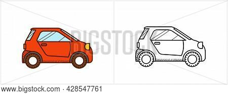 Micro Car Coloring Page. Micro Car Side View