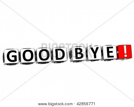 3D 안녕히 가세요! 버튼 클릭 여기 블록 텍스트