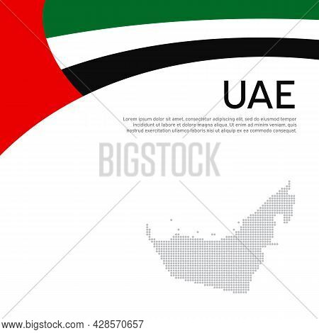 Abstract Waving Flag Mosaic Map Of United Arab Emirates. Creative Background For Design Of Patriotic