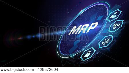 Mrp Material Requirement Planning Manufacturing Industry Business Process Automation. 3d Illustratio