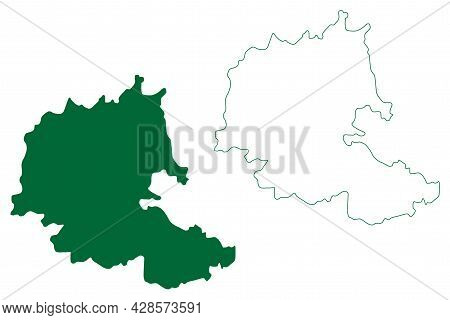 Bhadradri Kothagudem District (telangana State, Republic Of India) Map Vector Illustration, Scribble