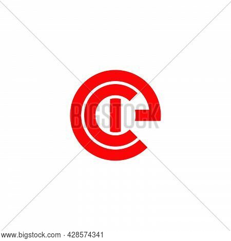 Letter Cie Simple Circle Geometric Line Logo Vector