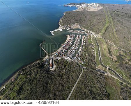 Aerial Panorama Of Chengene Skele - Fishing Village (ribarsko Selishte) Near City Of Burgas, Bulgari