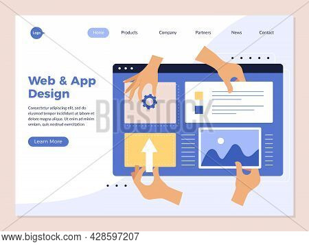 Hands App Programming Landing. Design Studio Ui Application Creation Creative Processes Human Hands 