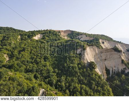 Aerial Sunset View Of Rozhen Sand Pyramids, Blagoevgrad Region, Bulgaria
