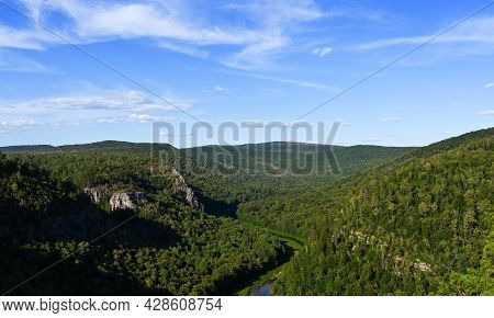 Scenic Panoramic View Of Hills, South Ural, Bashkiria, Russia