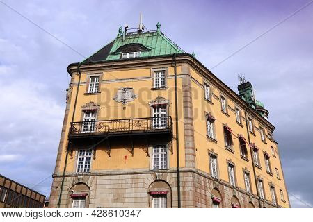Jonkoping, Sweden - August 25, 2018: Street View Of Jonkoping Town In Sweden. Jonkoping With Populat