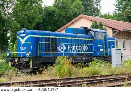 Dzialoszyn, Poland - 25.07.2021 - Train Of The Pkp Cargo Company In Dzialoszyn
