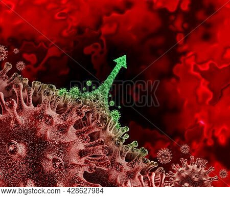 Variant Mutating Virus Strain Infections Going Up As An Arrow And Covid Outbreak As The Highly Conta