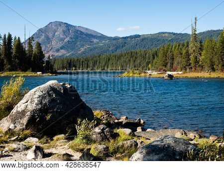 Sunny Autumn Day On Lake Wenatchee - Washington State, Usa