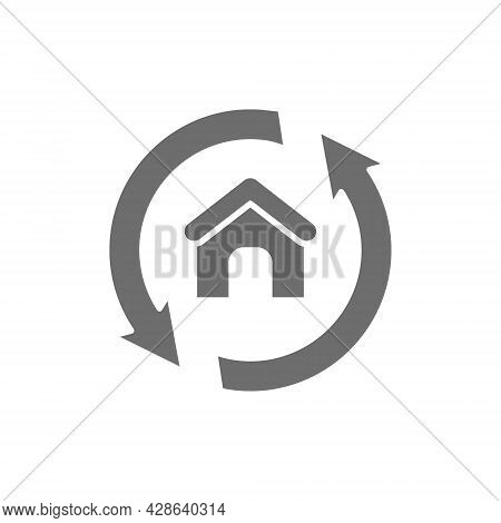 House Remodeling, Redevelopment, Repair Home Grey Icon.