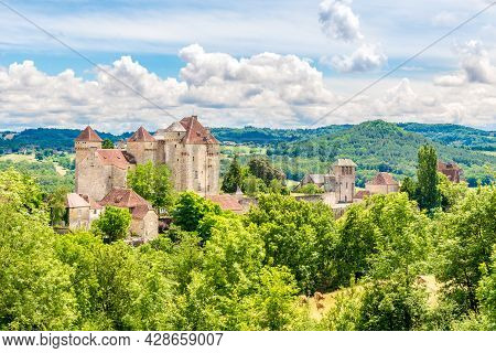 View At The Castle Des Plas In Curemonte ,france