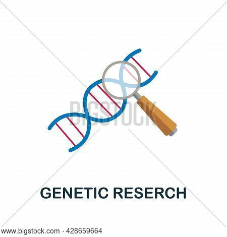 Genetic Reserch Flat Icon. Colored Sign From Antibiotic Resistance Collection. Creative Genetic Rese