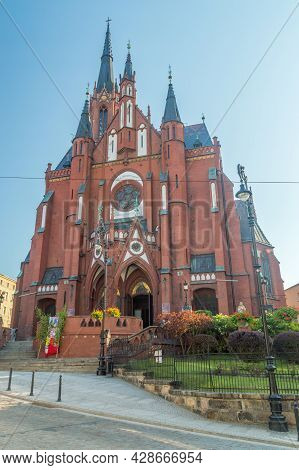 Walbrzych, Poland - June 3, 2021: Holy Guardian Angels Church In Walbrzych.