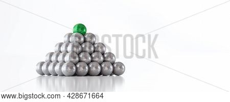Pyramid With Metal Balls Human Ressources Selection Process Concept 3d Render Illustration