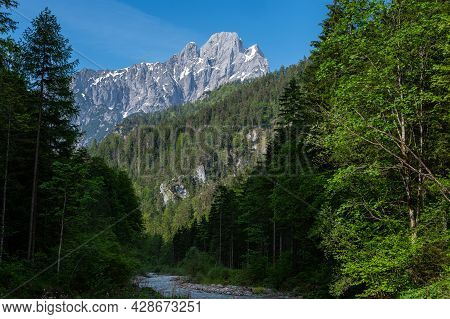 The Austrian Alps Near Admont On A Sunny Day In Summer, National Park Gesaeuse