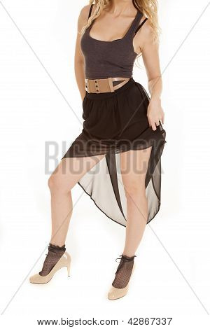 Kvinde krop sort nederdel ben