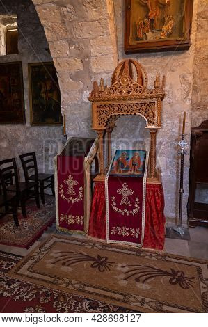 Jerusalem, Israel, July 17, 2021 : The Interior Of The Small Feodorovsky Monastery In Christian Quar