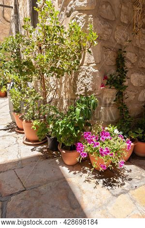 The Courtyard Of The Small Feodorovsky Monastery In Christian Quarters In The Old City Of Jerusalem,