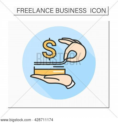 Tax Deductions Color Icon.business Finance Concept.tax Optimization And Refund.bills In The Hands.is